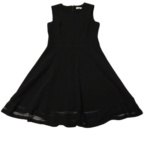 Calvin Klein Dresses & Skirts - Calvin Klein Womens Midi Dress Size 10 A Line Round Neck Sleeveless Ruffle Black